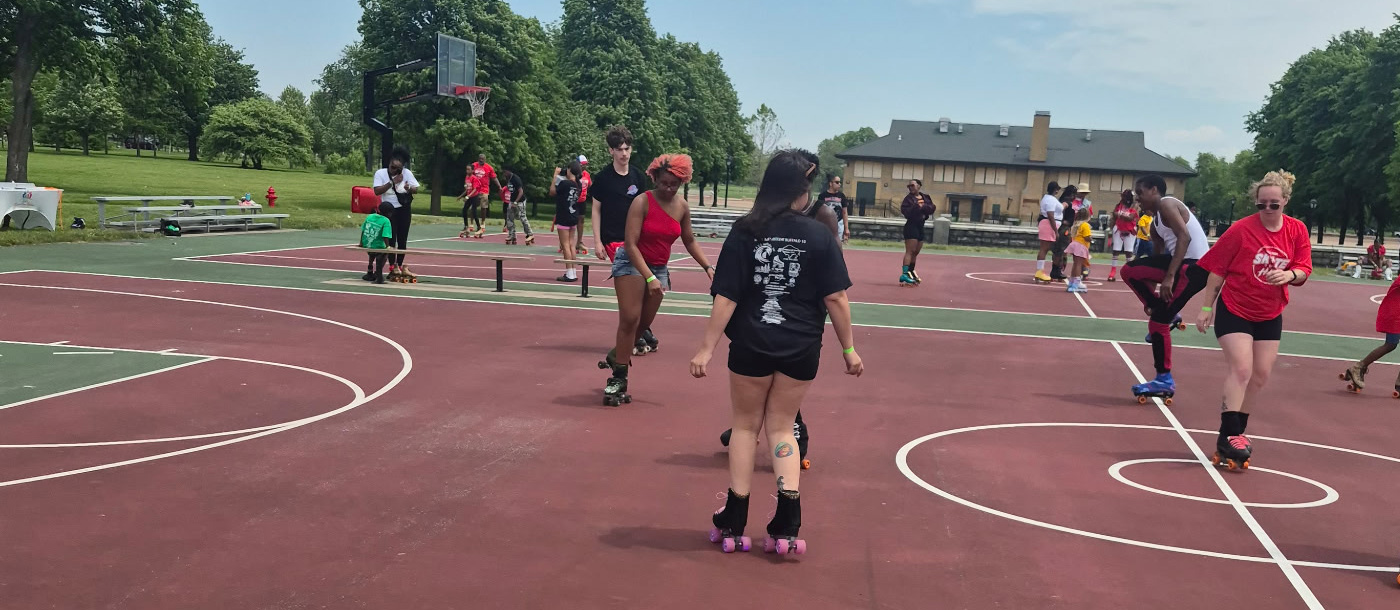 Outdoor roller skating event